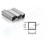 Alüminyum Kutu Profil 27.5mm X 27.5mm Et Kalınlık 1.4mm